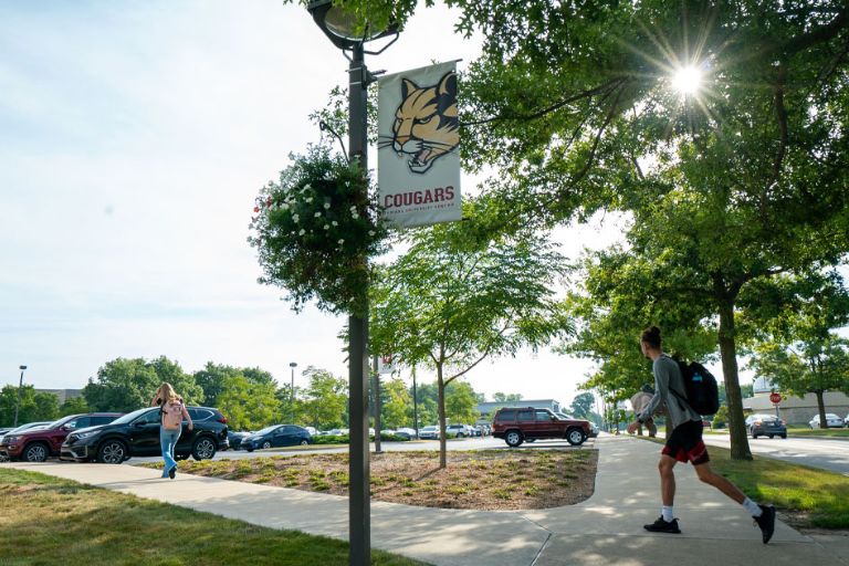 Students walk to class at Indiana University Kokomo.