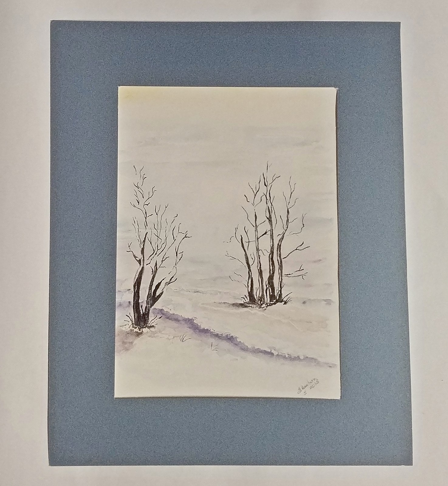 “Trees in Winter” by Gail Beaton, Watercolor