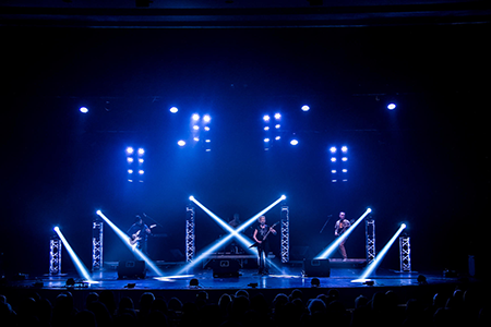 Band playing on stage