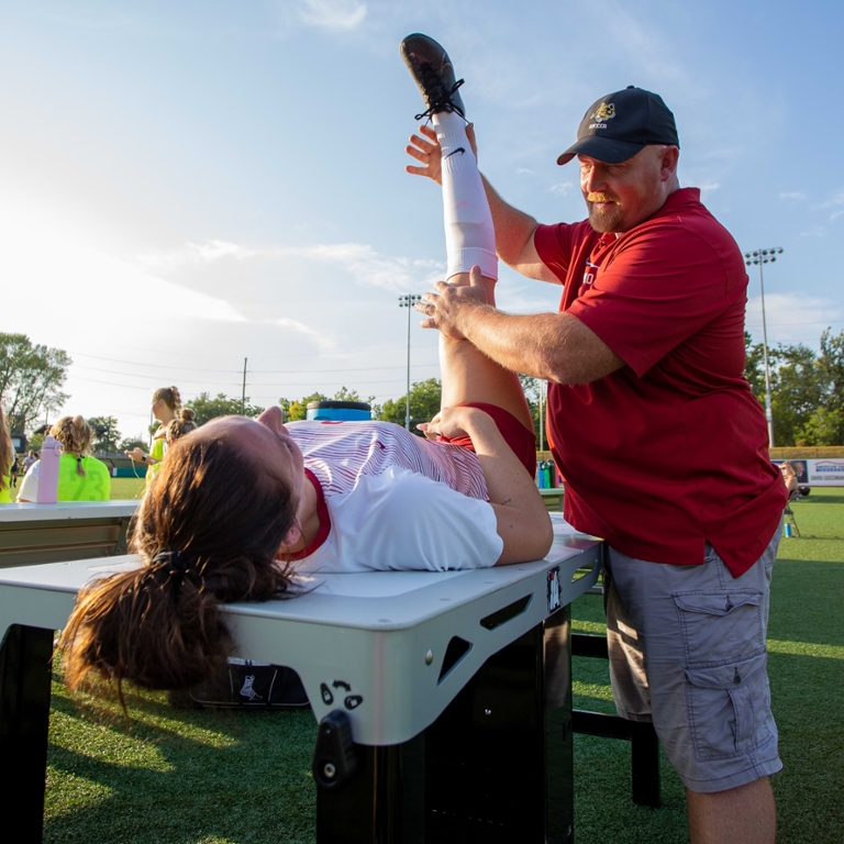 A trainer with a student.